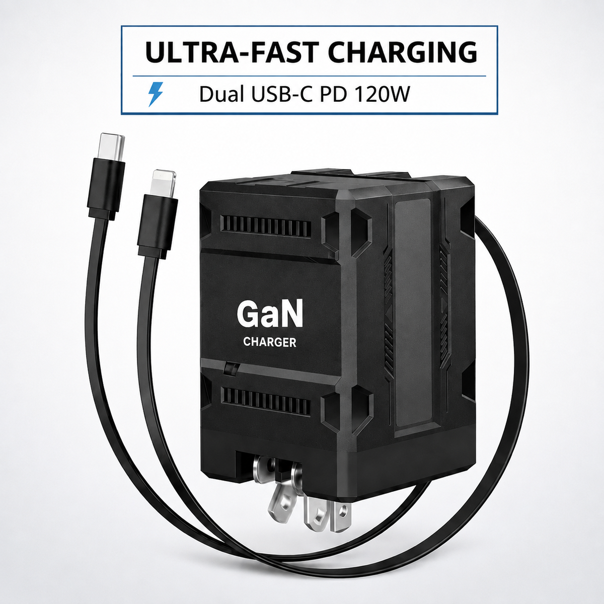 120W Retractable Car Charger | شاحن سيارة قابل للسحب 120 واط